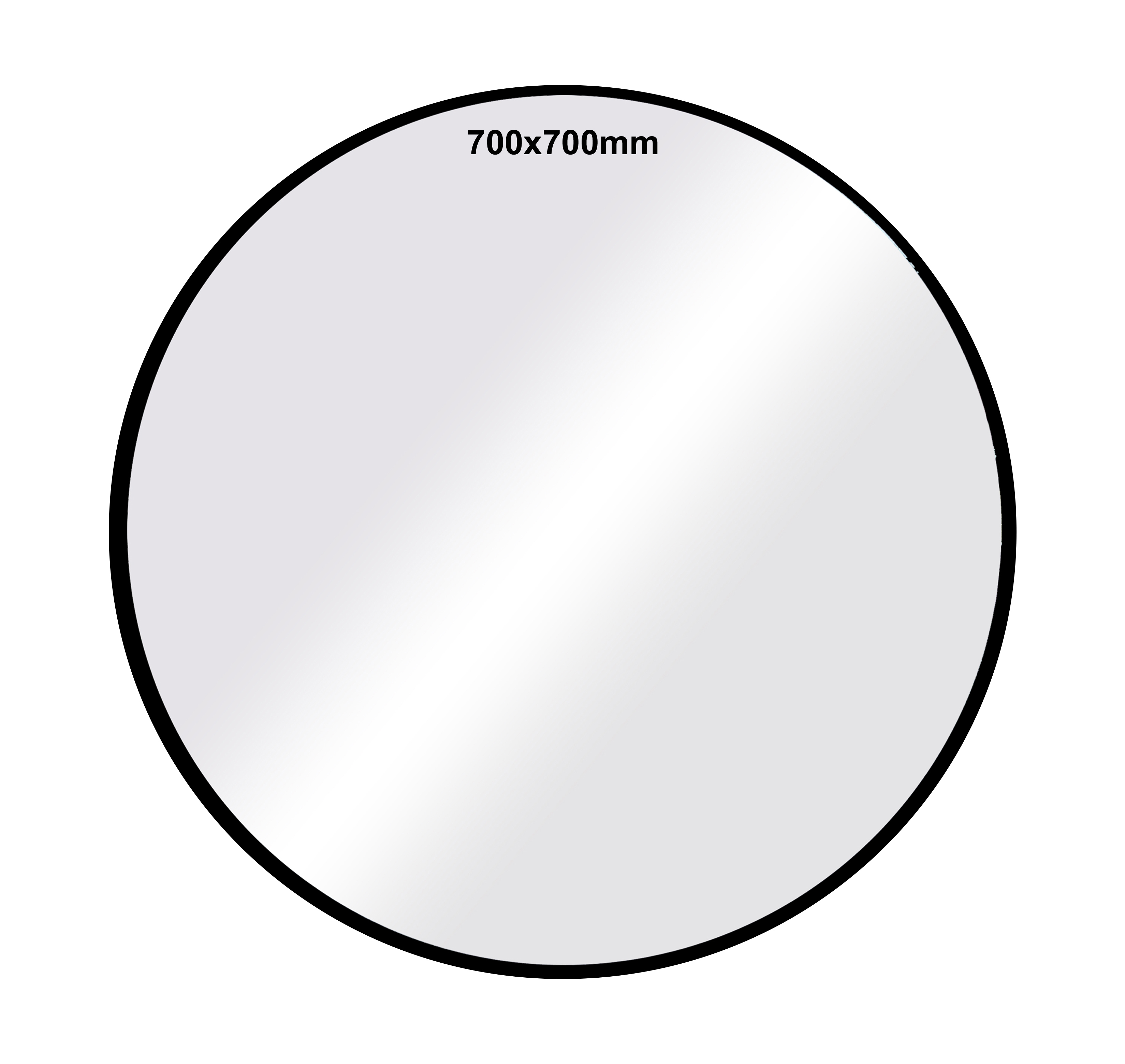 EMC018 Wall décor art mirror modern round black frame 700mm